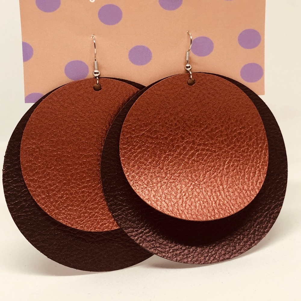 Faux Leather Earring